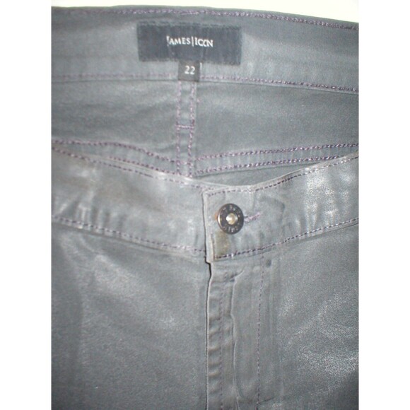 NWT New Womens 22 James Jeans Icon Plus Size Coated Legging Leather Dark Gray - Picture 8 of 9